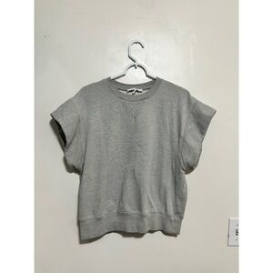 FRAME Womens Gray Crew‎ Neck Short Sleeve Sweatshirt Top L G